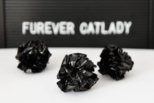 Load image into Gallery viewer, Furever Catlady BLACK crinkle balls, 3pcs