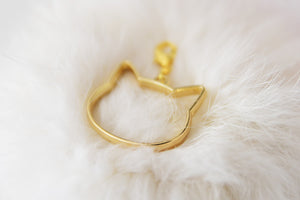 Pendant with clasp, Golden CAT HEAD