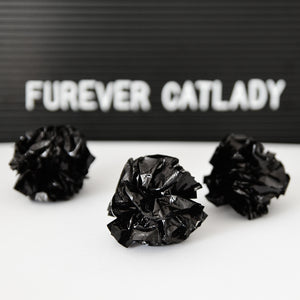 Furever Catlady BLACK crinkle balls, 3pcs